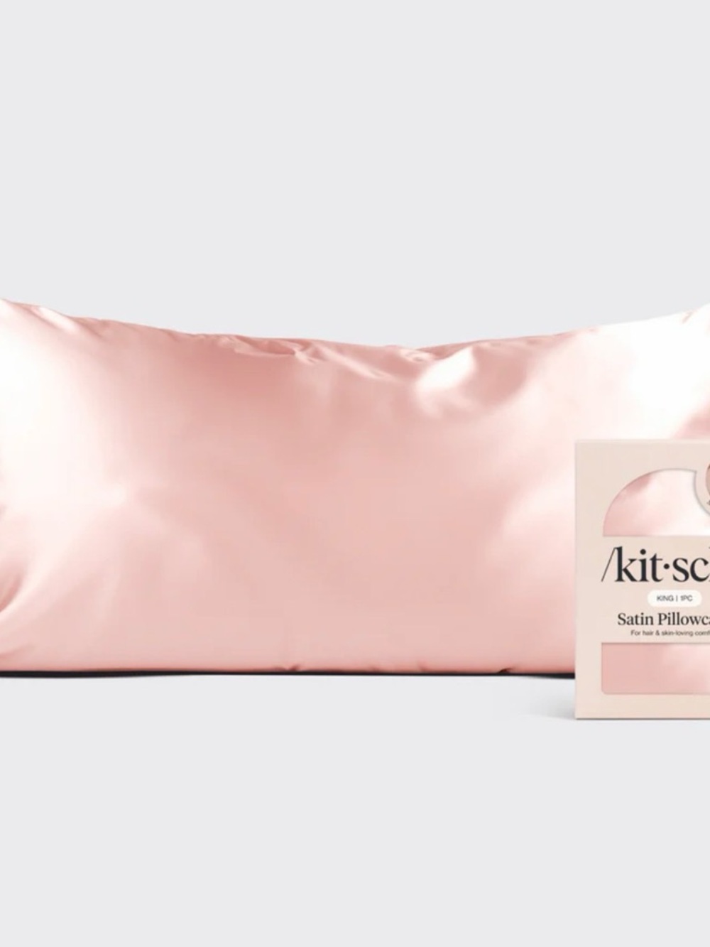 Kitsch Satin Pillowcase - Blush Pink King size